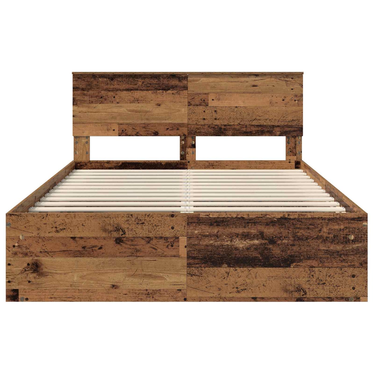 Bed Frame with Headboard Old Wood 160 x 200 cm Engineered wood