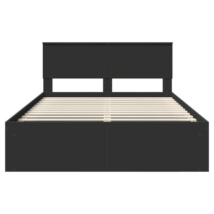 Bed Frame with Headboard Black 150 x 200 cm Engineered wood
