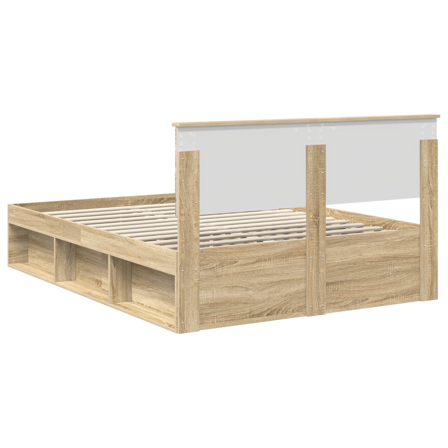 Bed Frame Smoked Oak 150 x 200 cm Engineered wood