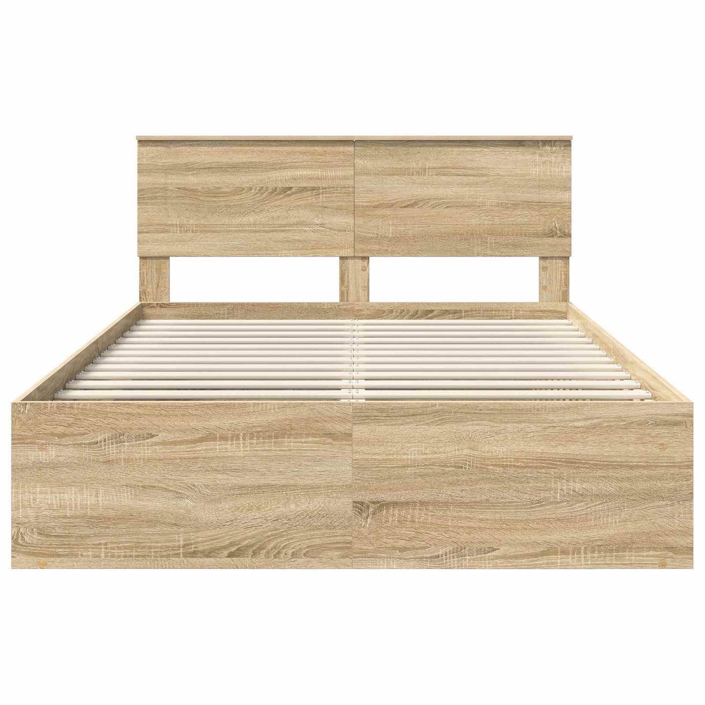 Bed Frame Smoked Oak 150 x 200 cm Engineered wood