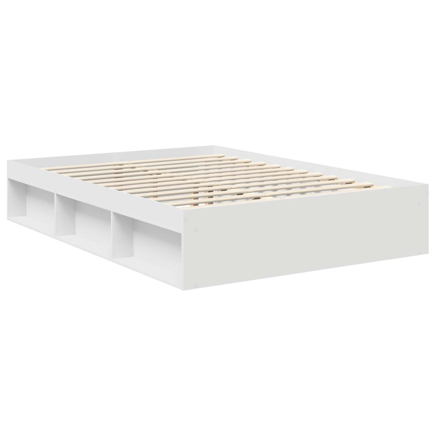 Bed Frame with Headboard White 140 x 190 cm Engineered wood