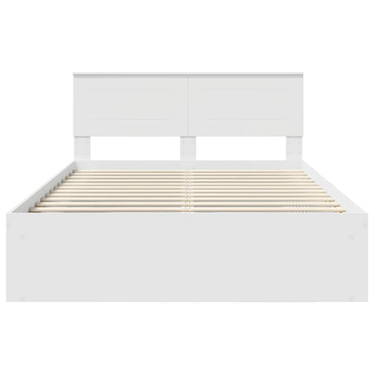 Bed Frame with Headboard White 140 x 190 cm Engineered wood