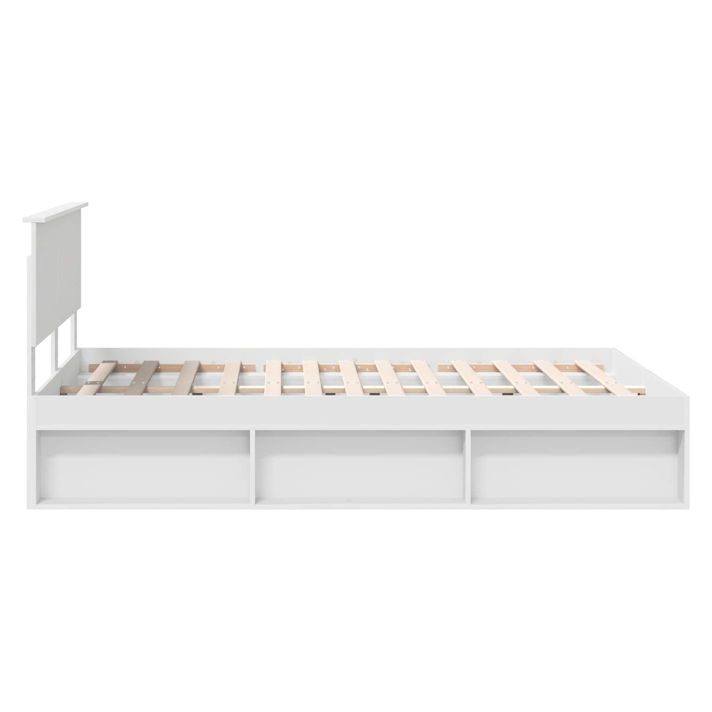 Bed Frame with Headboard White 140 x 190 cm Engineered wood