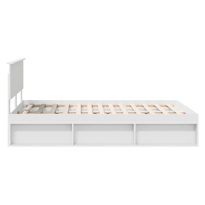 Bed Frame with Headboard White 140 x 190 cm Engineered wood