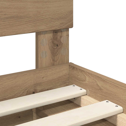 Bed Frame Artisian Oak 140 x 190 cm Engineered wood