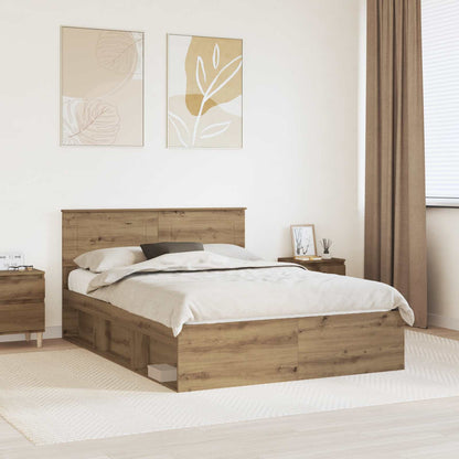 Bed Frame Artisian Oak 140 x 190 cm Engineered wood
