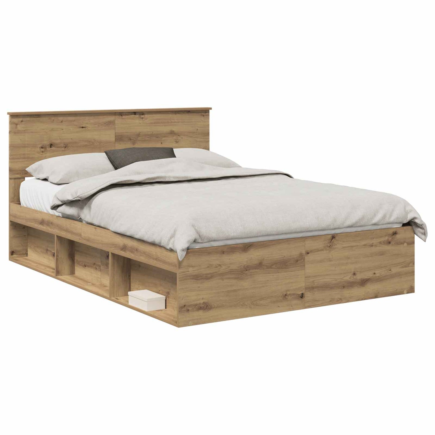 Bed Frame Artisian Oak 140 x 190 cm Engineered wood