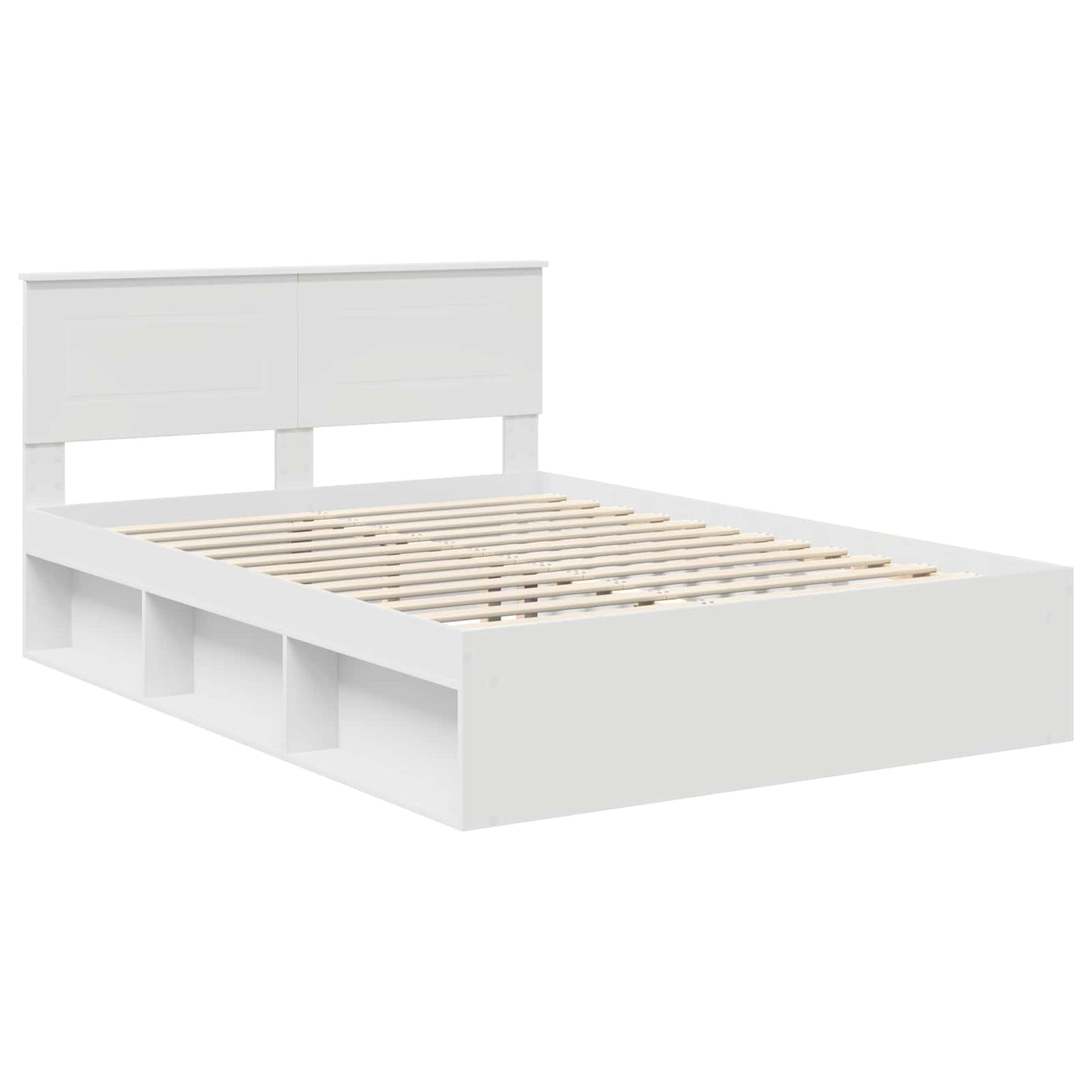 Bed Frame with Headboard White 140 x 200 cm Engineered wood