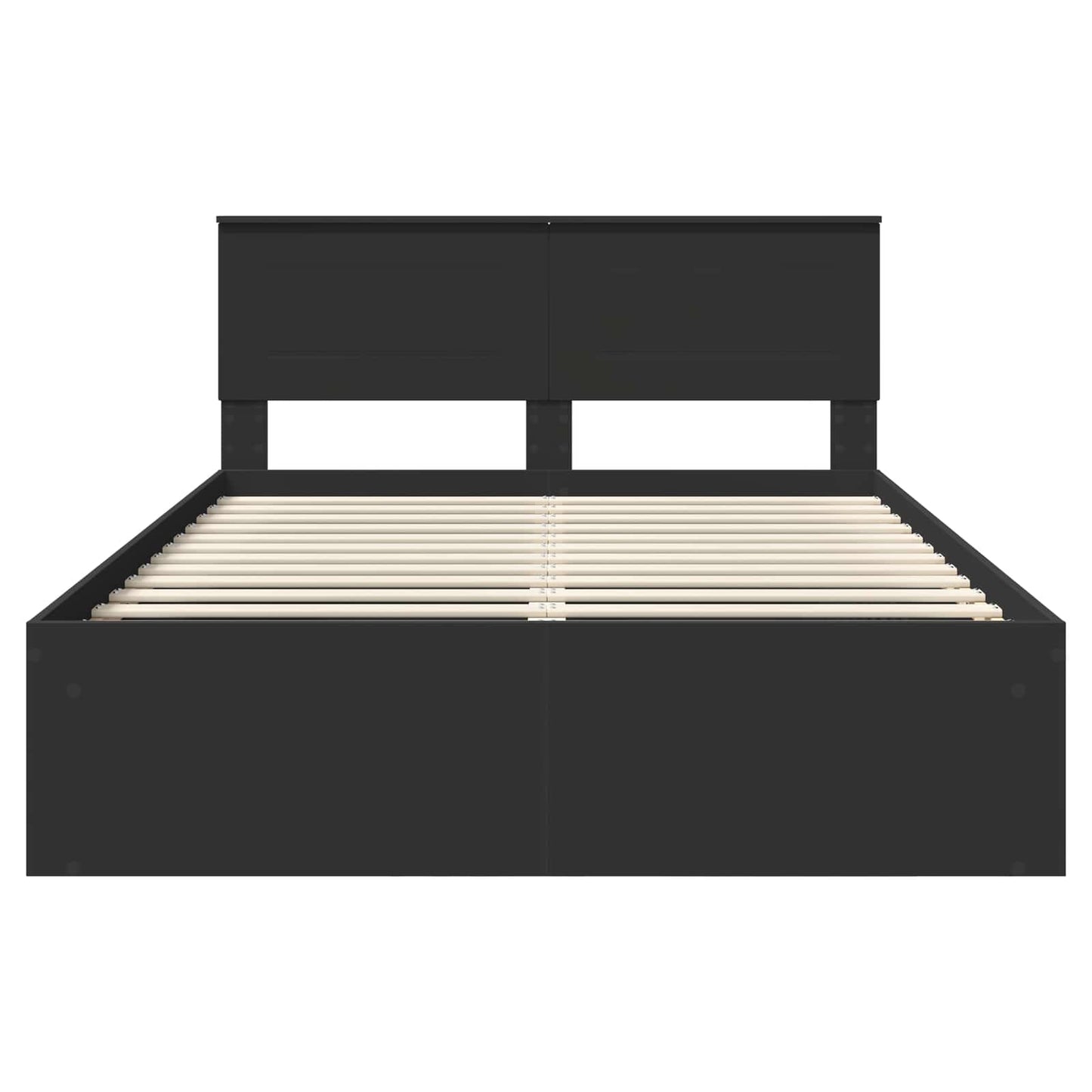 Bed Frame with Headboard Black 140 x 200 cm Engineered wood