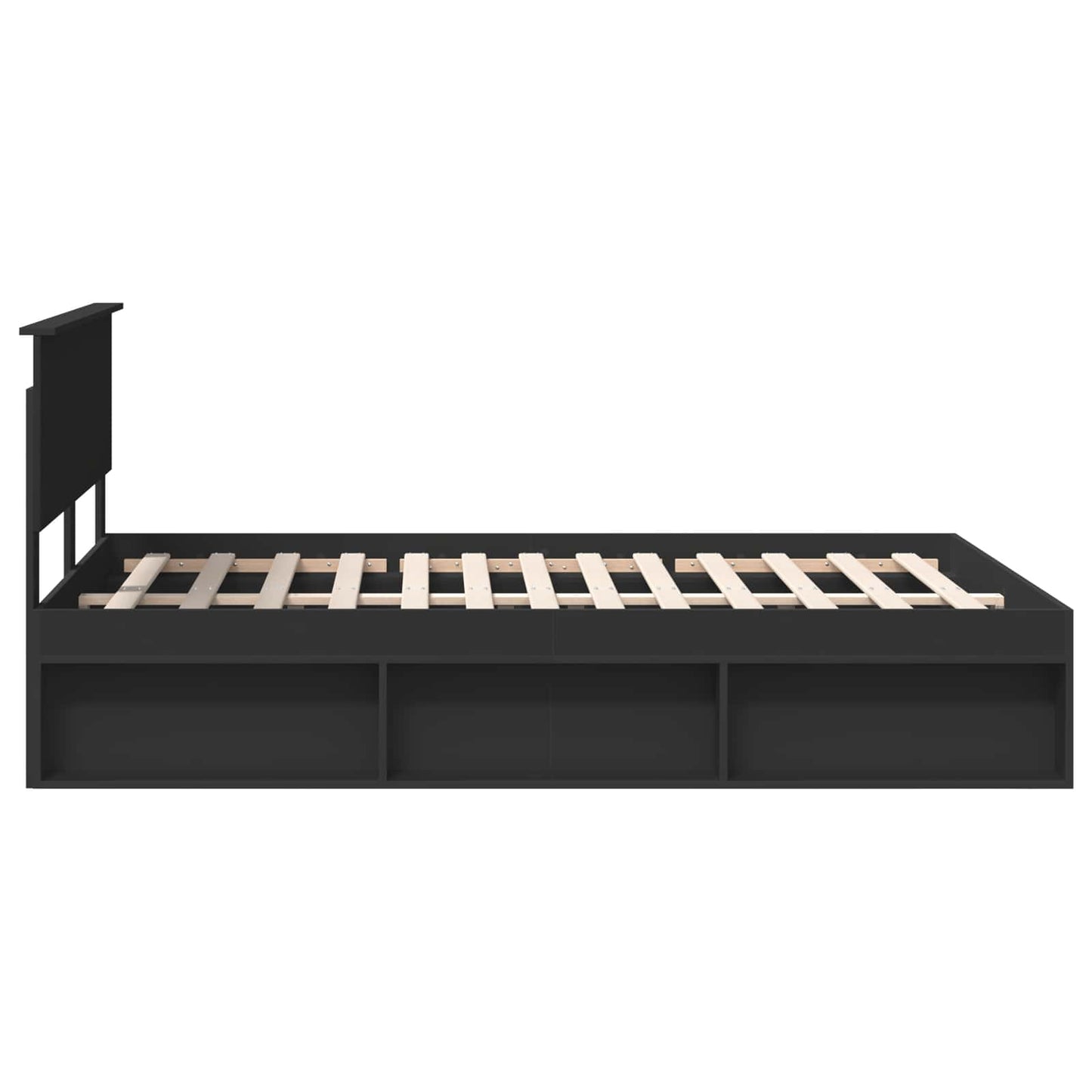Bed Frame with Headboard Black 140 x 200 cm Engineered wood