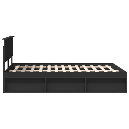Bed Frame with Headboard Black 140 x 200 cm Engineered wood