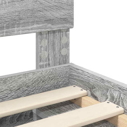 Bed Frame Grey Sonoma 140 x 200 cm Engineered wood