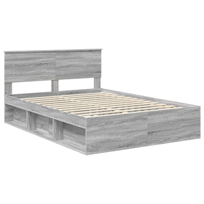 Bed Frame Grey Sonoma 140 x 200 cm Engineered wood