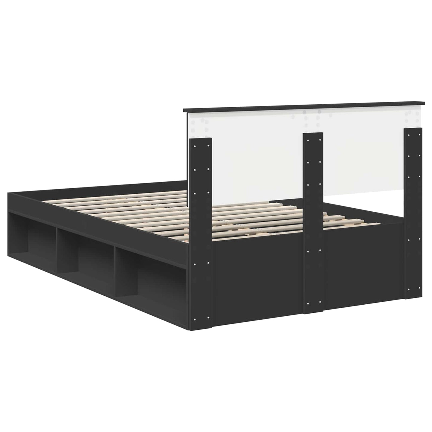 Bed Frame with Headboard Black 135 x 190 cm Engineered wood