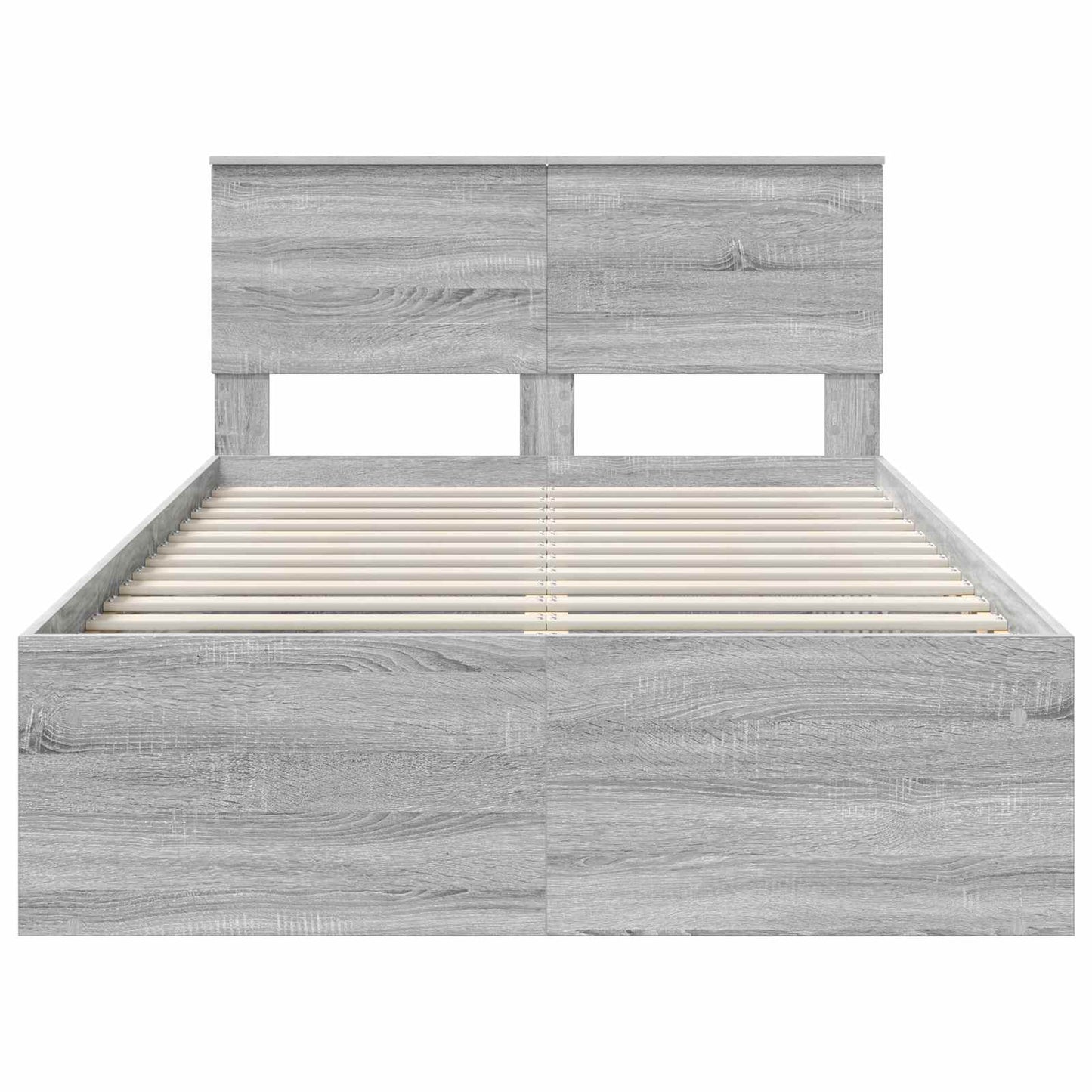 Bed Frame Grey Sonoma 135 x 190 cm Engineered wood