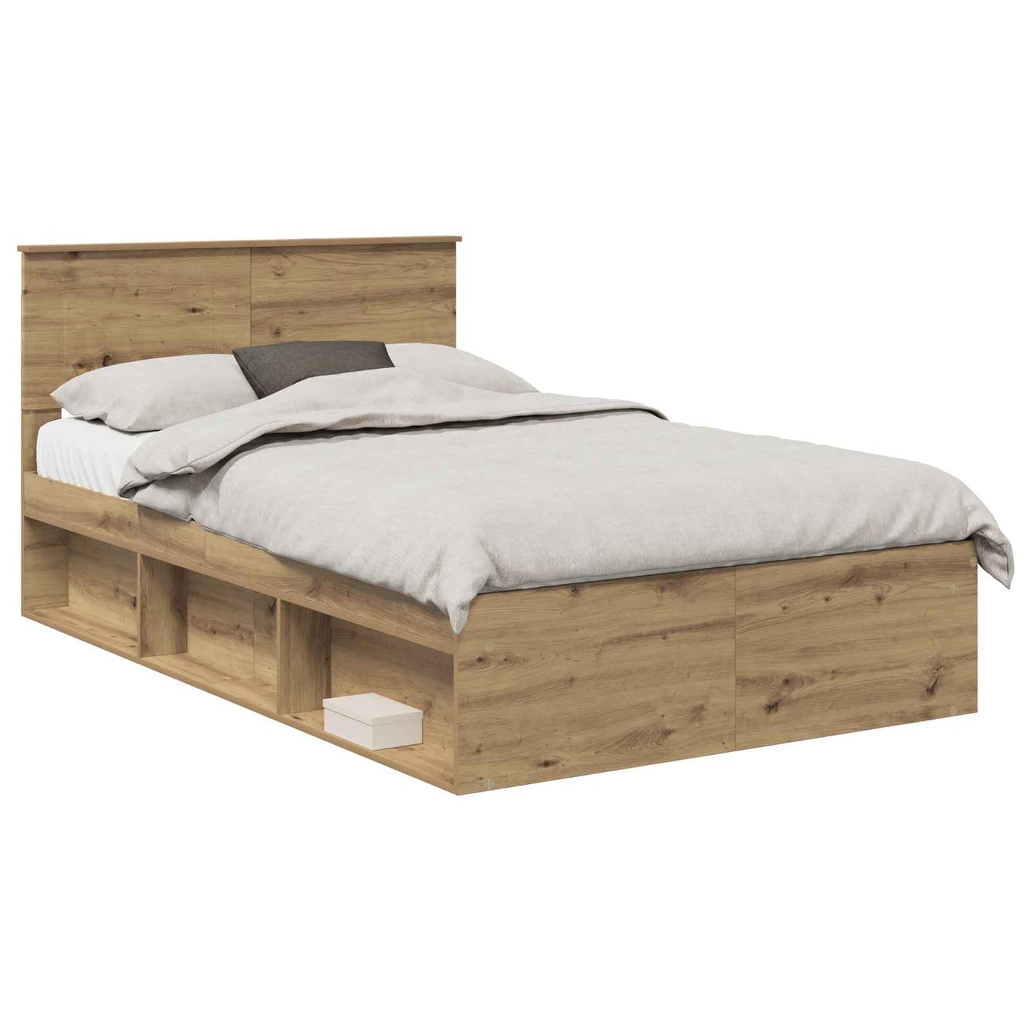 Bed Frame Artisian Oak 135 x 190 cm Engineered wood