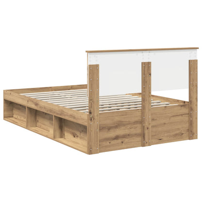 Bed Frame Artisian Oak 135 x 190 cm Engineered wood