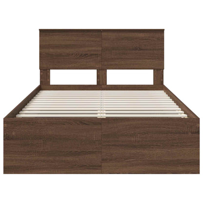 Bed Frame with Headboard Brown Oak 120 x 190 cm Engineered wood
