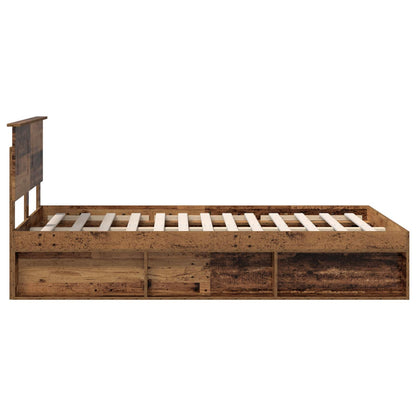 Bed Frame with Headboard Old Wood 120 x 190 cm Engineered wood