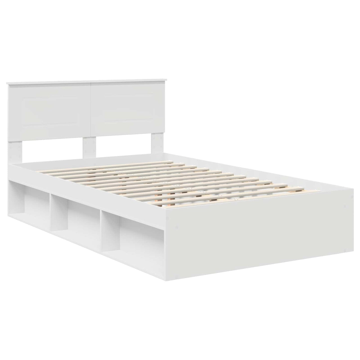 Bed Frame with Headboard White 120 x 200 cm Engineered wood