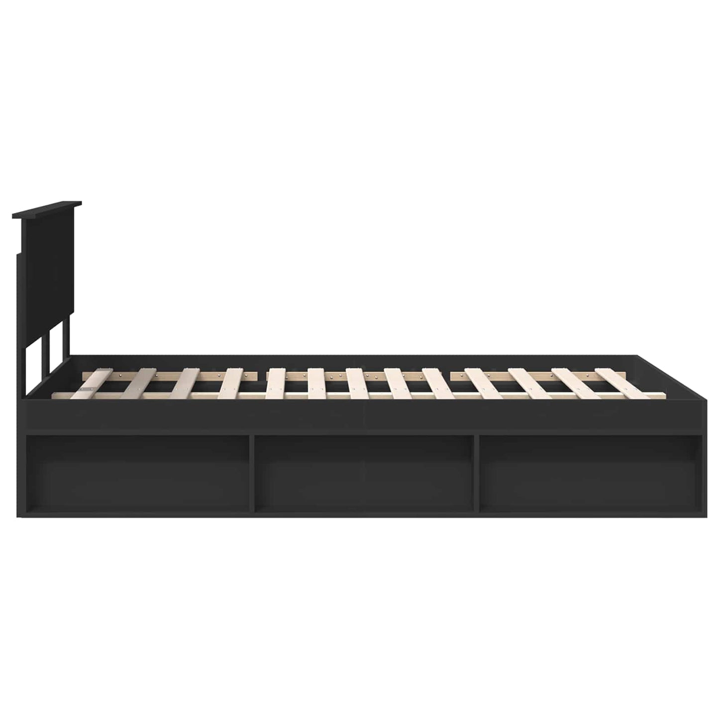 Bed Frame with Headboard Black 120 x 200 cm Engineered wood
