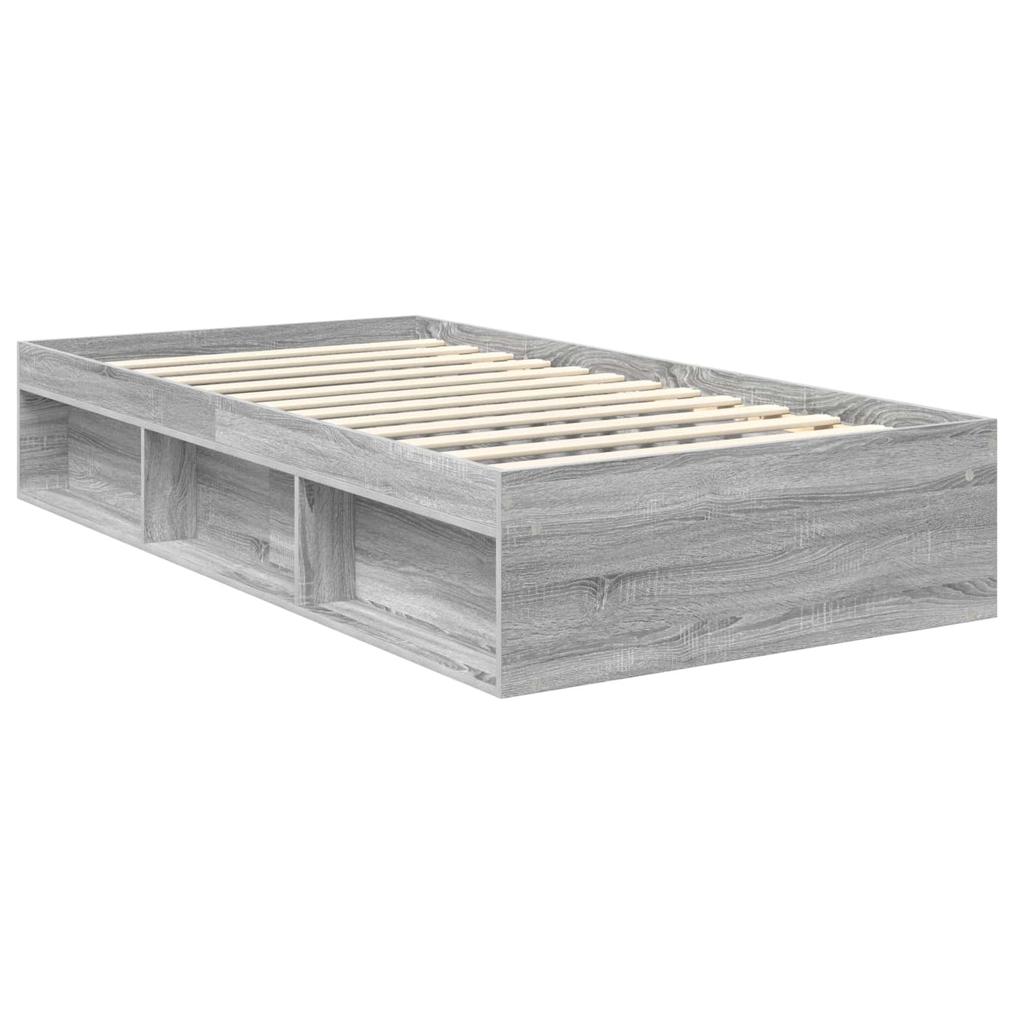 Bed Frame Grey Sonoma 100 x 200 cm Engineered wood