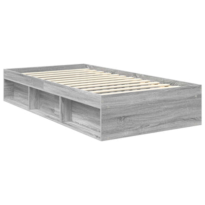 Bed Frame Grey Sonoma 100 x 200 cm Engineered wood