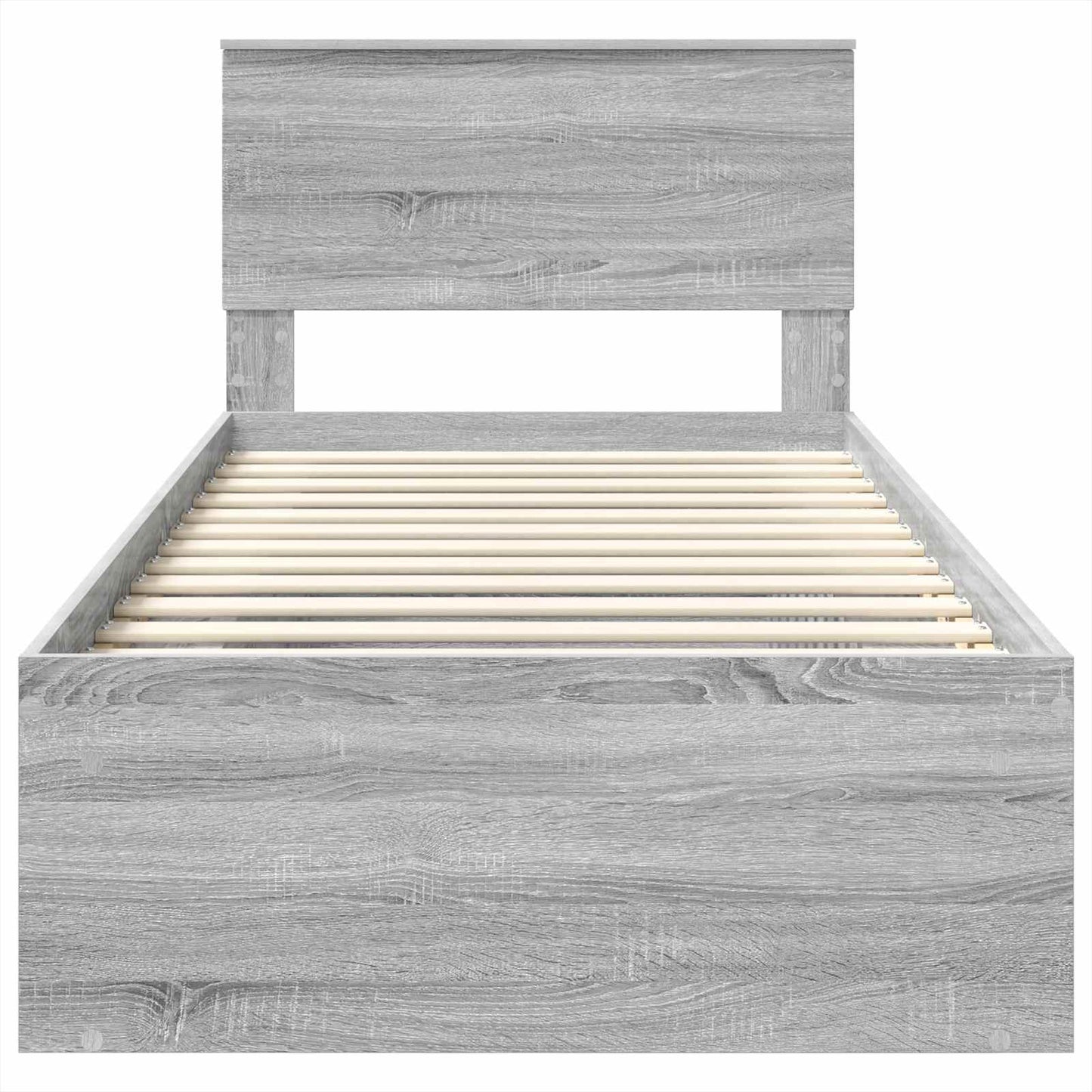 Bed Frame Grey Sonoma 100 x 200 cm Engineered wood