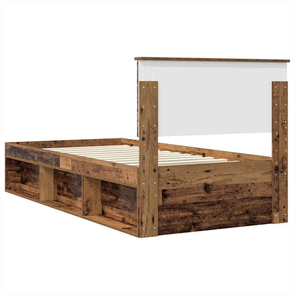 Bed Frame with Headboard Old Wood 100 x 200 cm Engineered wood