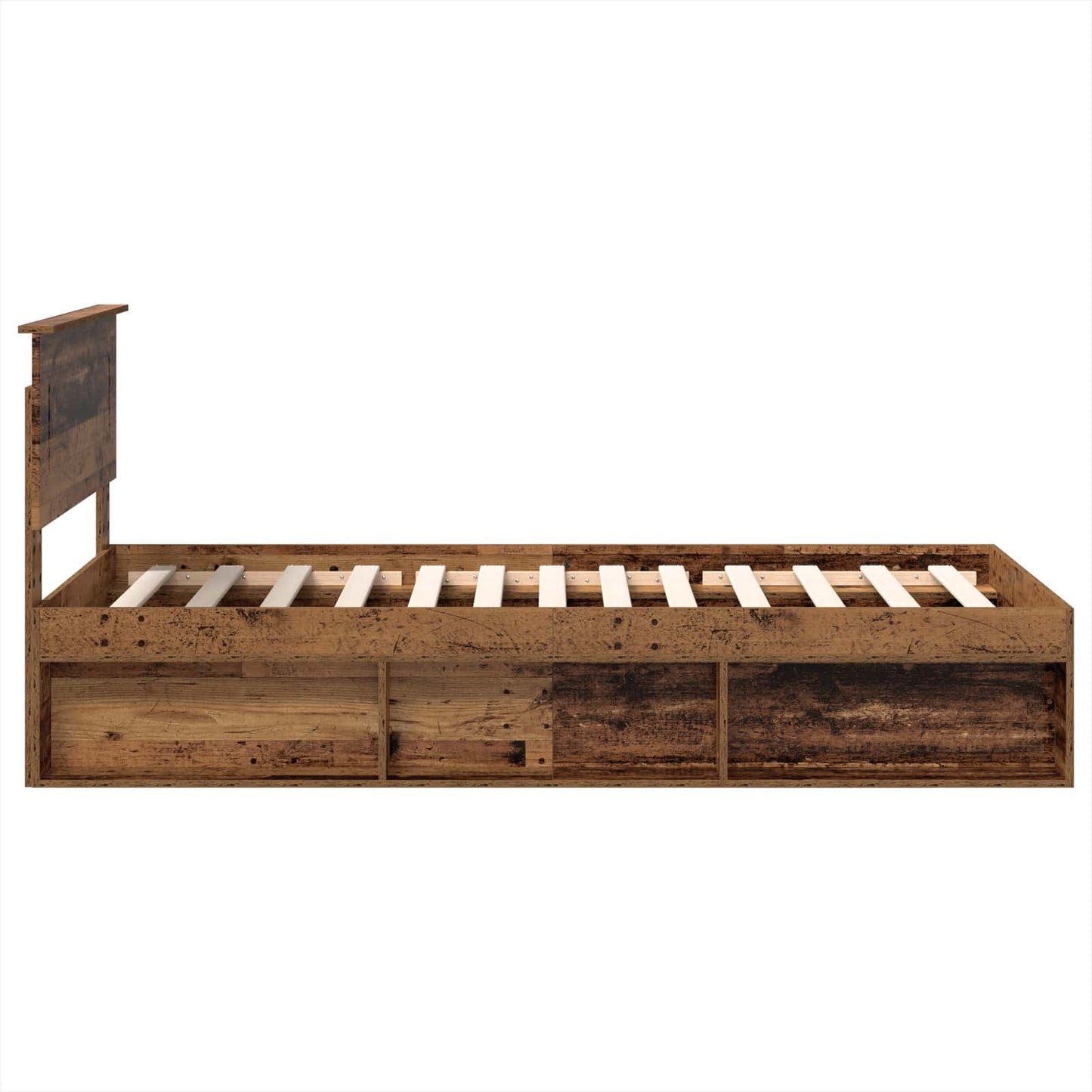 Bed Frame with Headboard Old Wood 100 x 200 cm Engineered wood