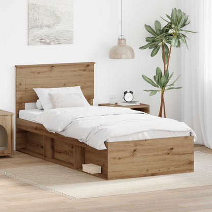 Bed Frame Artisian Oak 100 x 200 cm Engineered wood