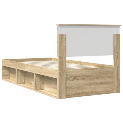 Bed Frame with Headboard Sonoma 90 x 190 cm Engineered wood