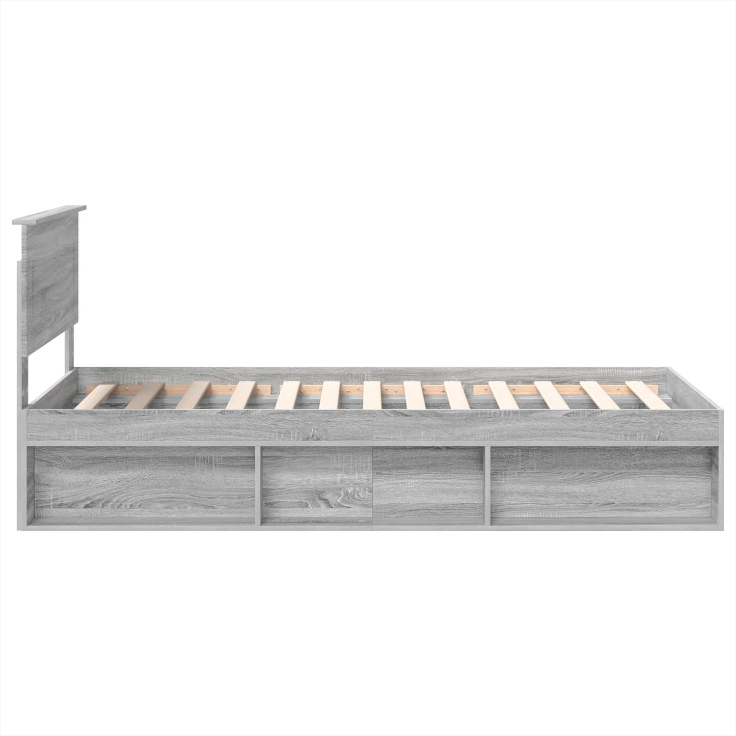 Bed Frame Grey Sonoma 90 x 190 cm Engineered wood