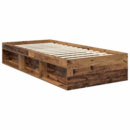 Bed Frame with Headboard Old Wood 90 x 190 cm Engineered wood