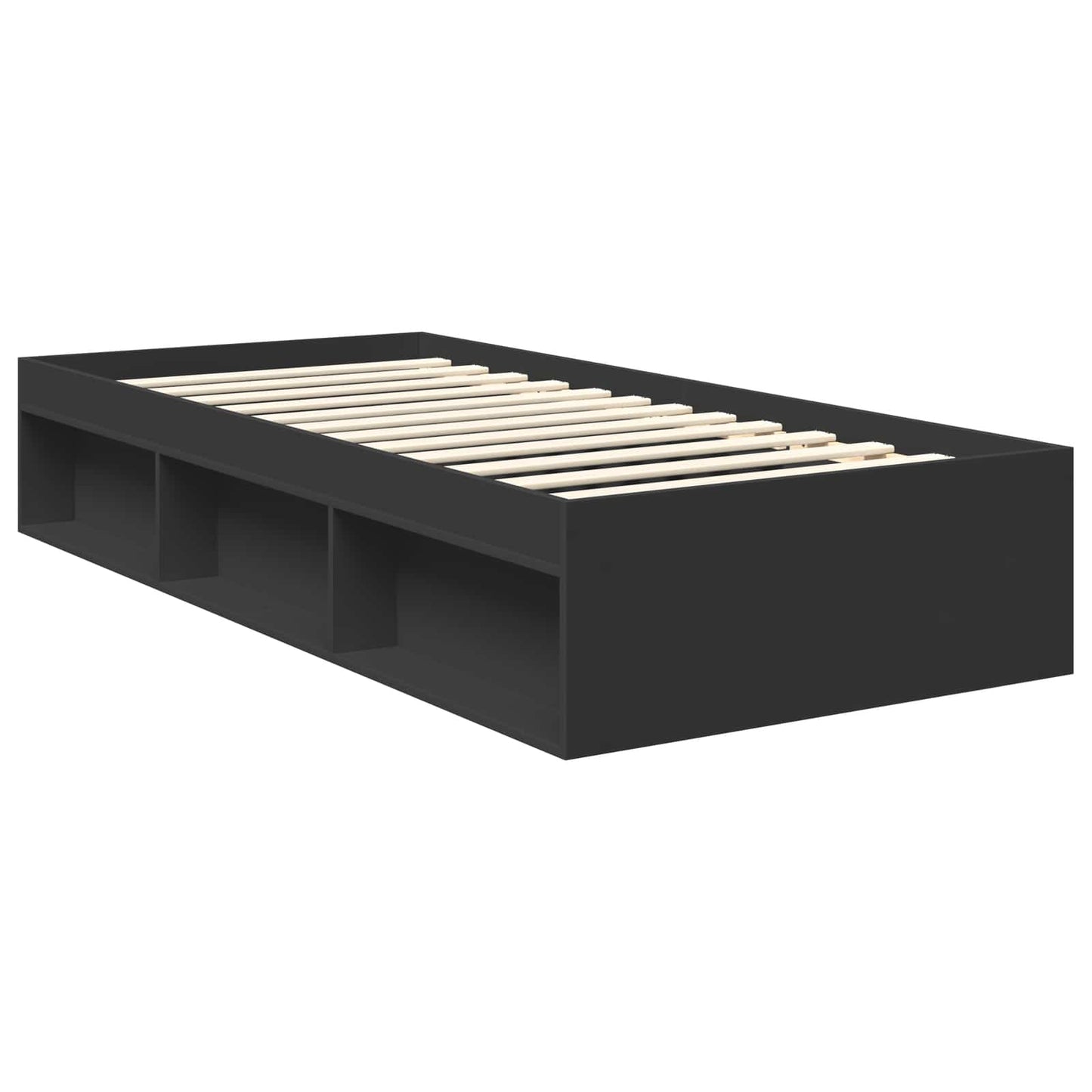 Bed Frame with Headboard Black 90 x 200 cm Engineered wood