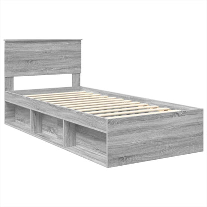 Bed Frame Grey Sonoma 90 x 200 cm Engineered wood