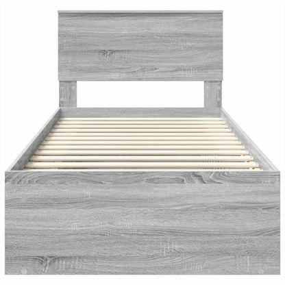 Bed Frame Grey Sonoma 90 x 200 cm Engineered wood