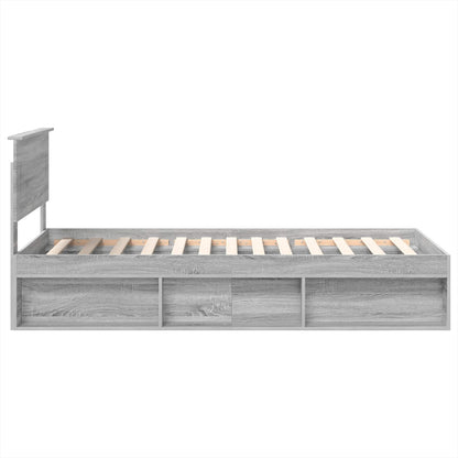 Bed Frame Grey Sonoma 90 x 200 cm Engineered wood