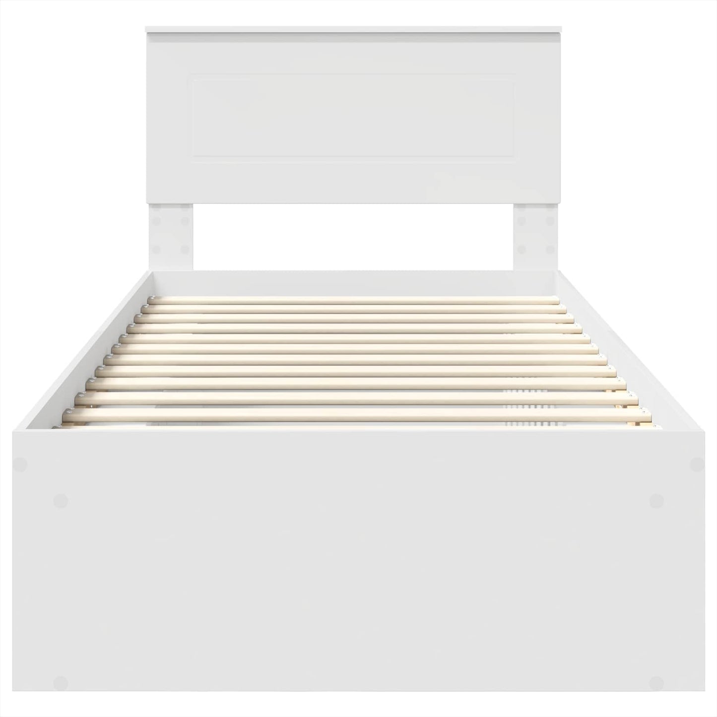 Bed Frame with Headboard White 75 x 190 cm Engineered wood