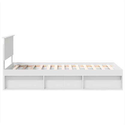 Bed Frame with Headboard White 75 x 190 cm Engineered wood