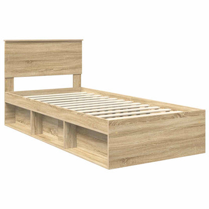 Bed Frame with Headboard Sonoma Oak 75 x 190 cm Engineered wood