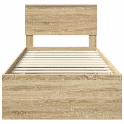 Bed Frame with Headboard Sonoma Oak 75 x 190 cm Engineered wood