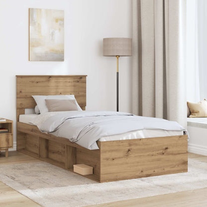 Bed Frame Artisian Oak 75 x 190 cm Engineered wood