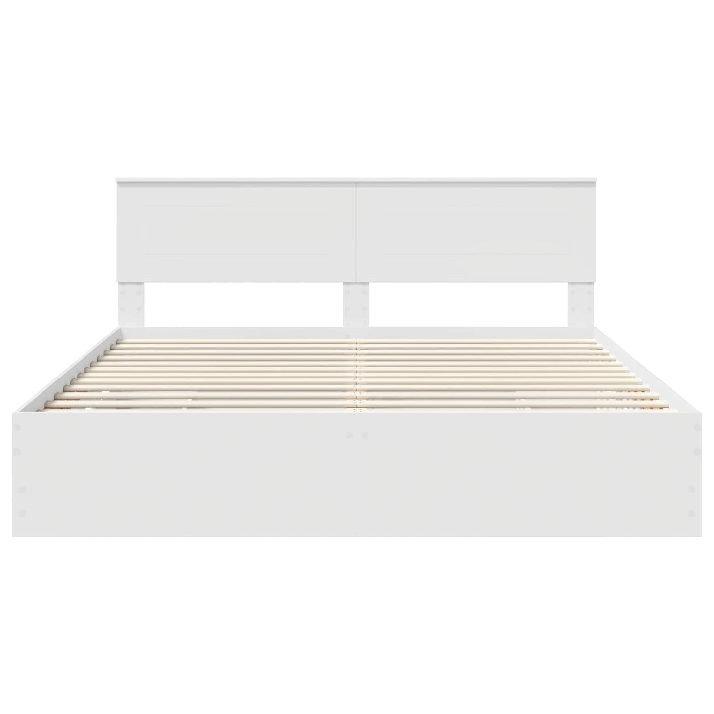 Bed Frame with Drawer White 200 x 200 cm Engineer Wood