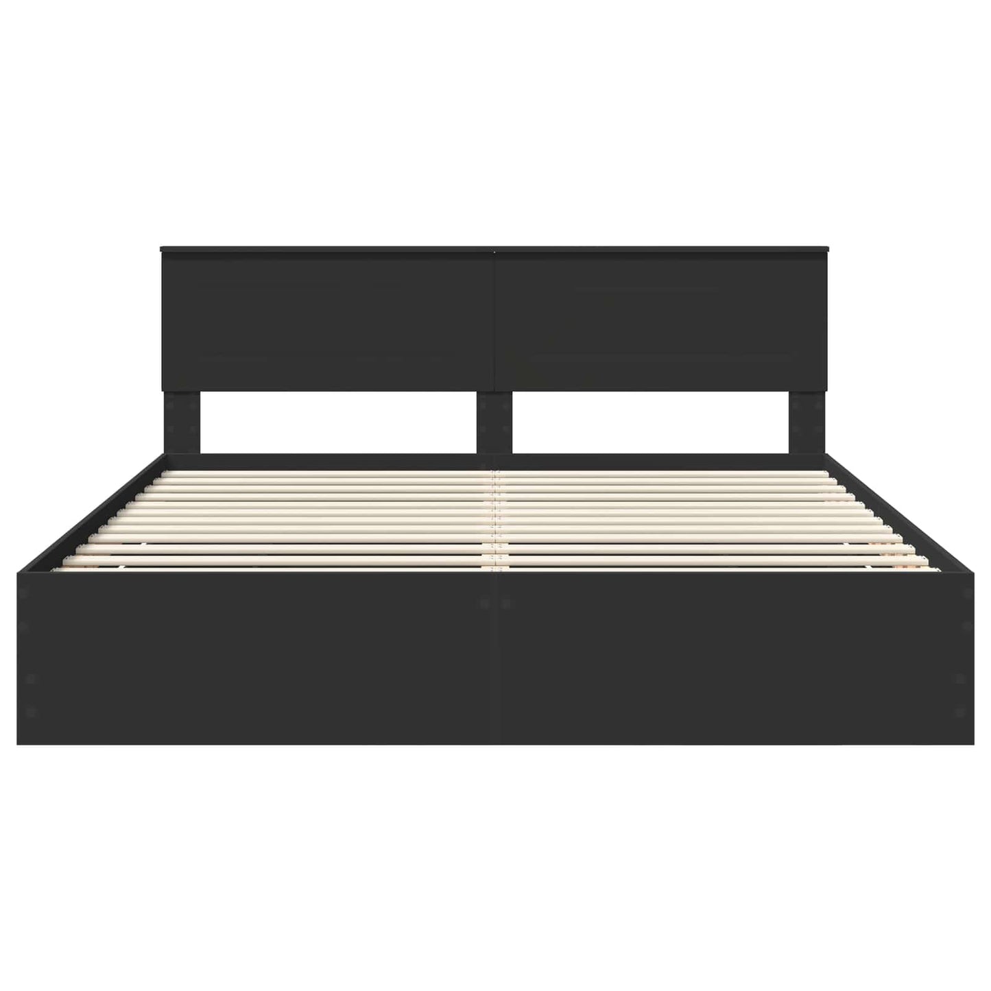 Bed Frame with Drawer Black 200 x 200 cm Engineer Wood
