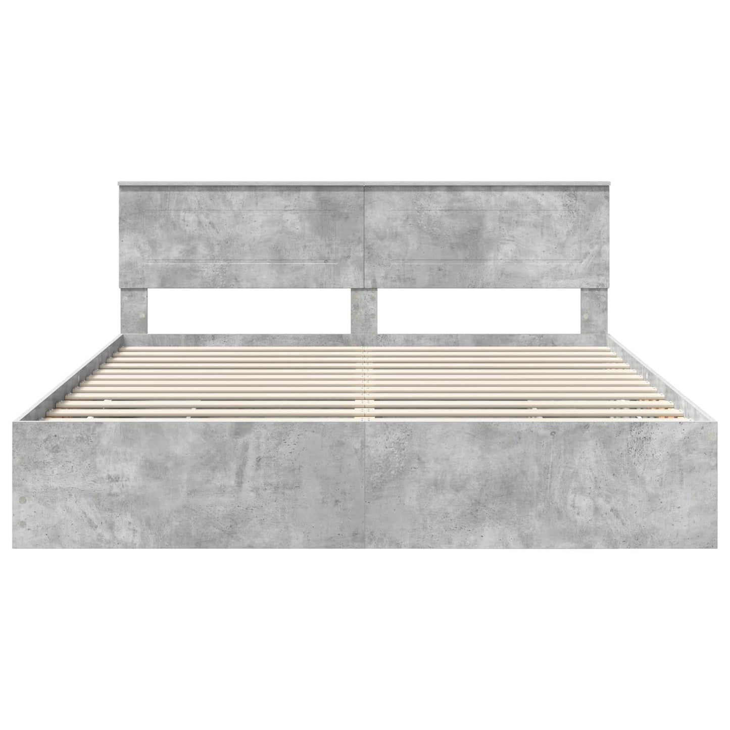 Bed Frame with Drawer Concrete Grey 200 x 200 cm Engineer Wood
