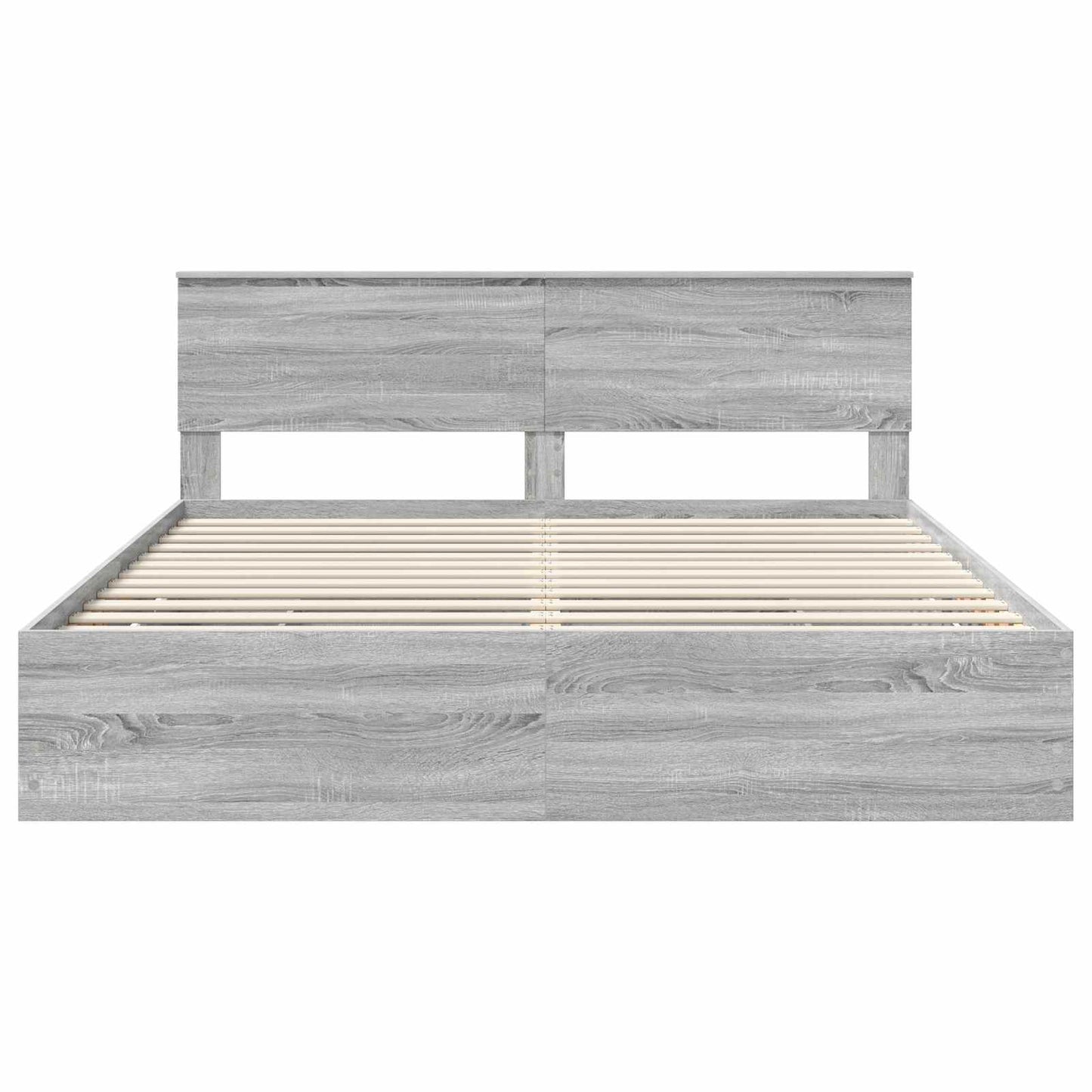 Bed Frame with Drawer Grey Sonoma 200 x 200 cm Engineer Wood
