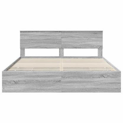 Bed Frame with Drawer Grey Sonoma 180 x 200 cm Engineer Wood