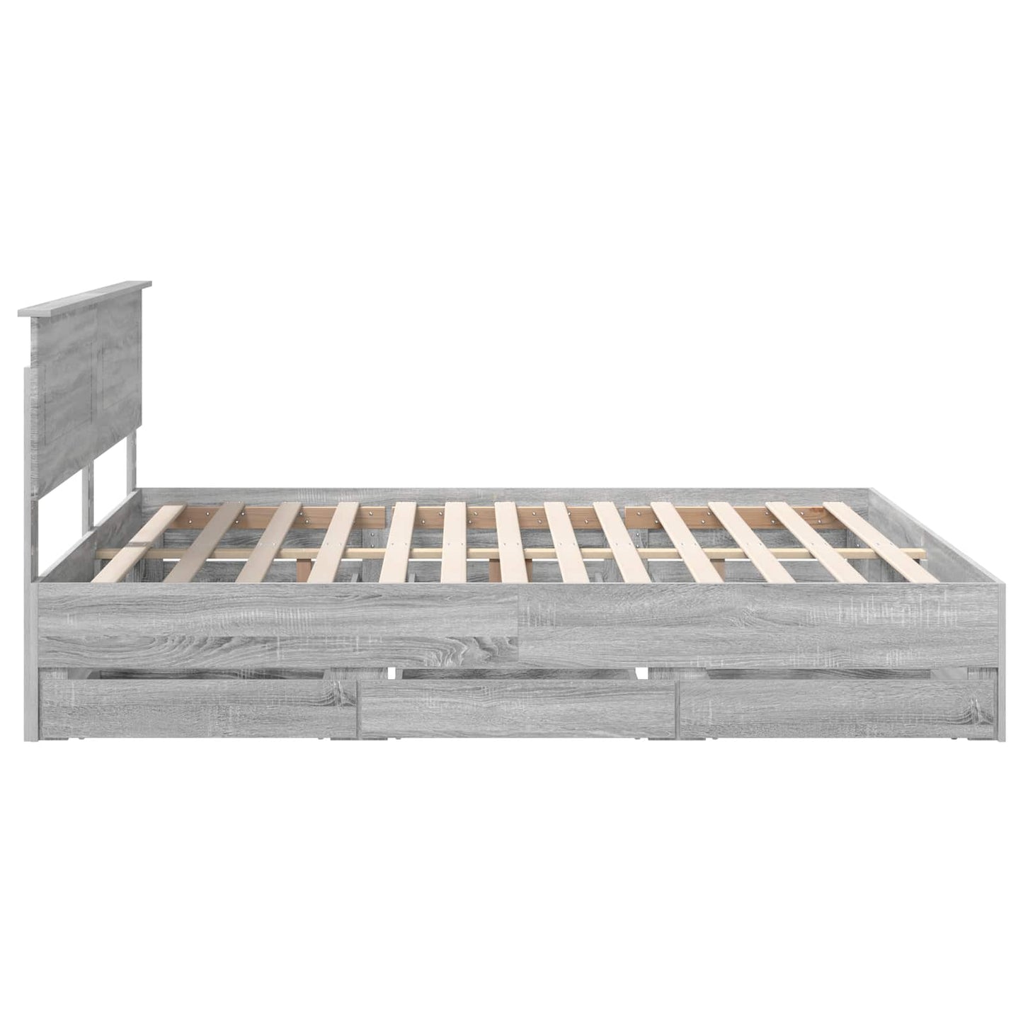 Bed Frame with Drawer Grey Sonoma 180 x 200 cm Engineer Wood