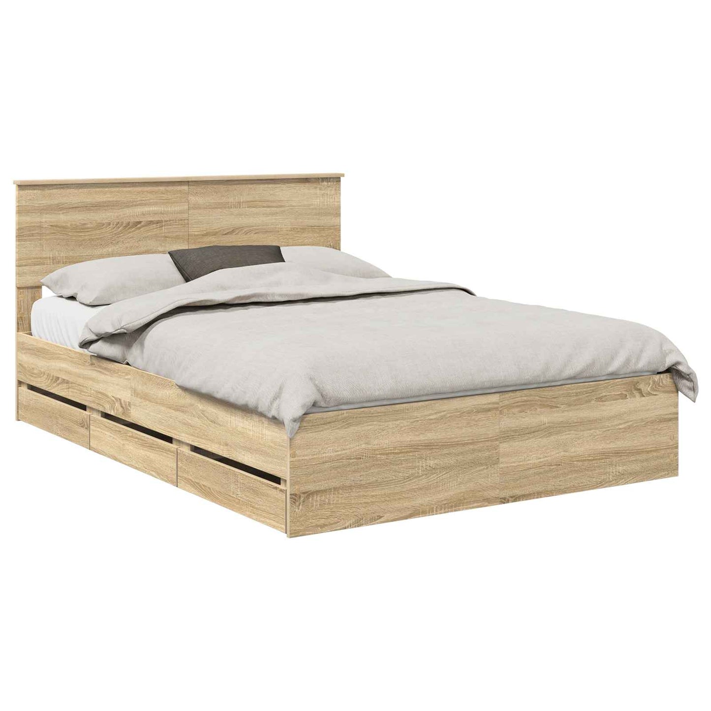 Bed Frame with Drawer Sonoma Oak 160 x 200 cm Engineer Wood